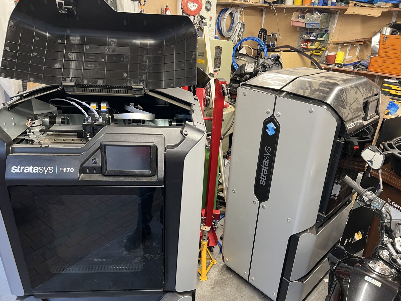 The two F170 printers in the workshop