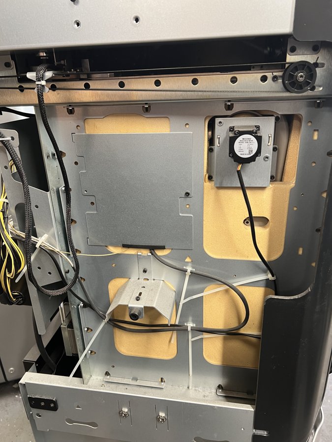 The two heater blower motors on the outside of the insulated chamber.