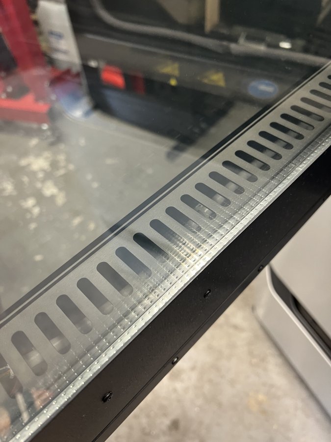 The spacer around the internal double-glazed window.